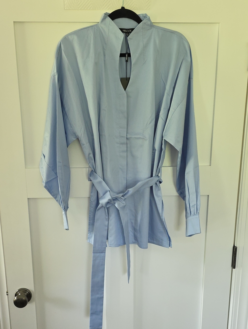 New Light Blue Tie-Waist  Shirt XL